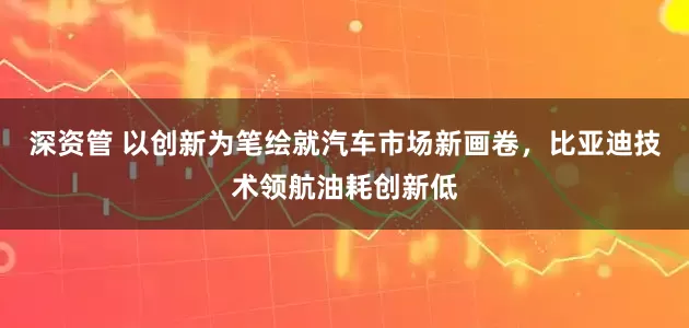 深资管 以创新为笔绘就汽车市场新画卷，比亚迪技术领航油耗创新低